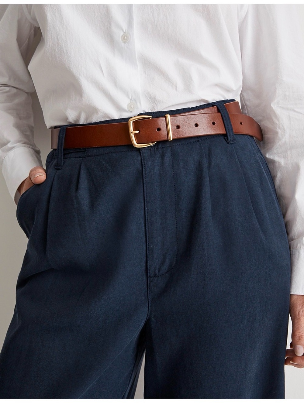 Madewell Essential Belt Women’s Sz L Brown